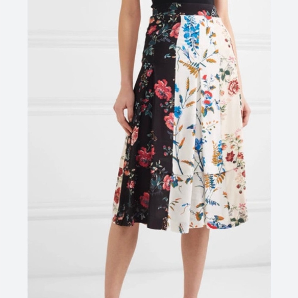 Maje Jinger Floral Pleated Midi Skirt